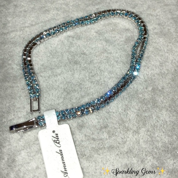 Radiant Aquamarine Czech Crystal Tennis Bracelet - Picture 9 of 11